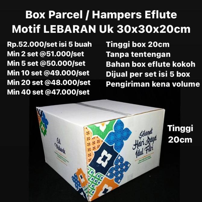 

Best Product!!! Box Parcel / Hampers Motif Lebaran Uk 30X30X20Cm Dijual Per 5 Buah - Paling Dicari