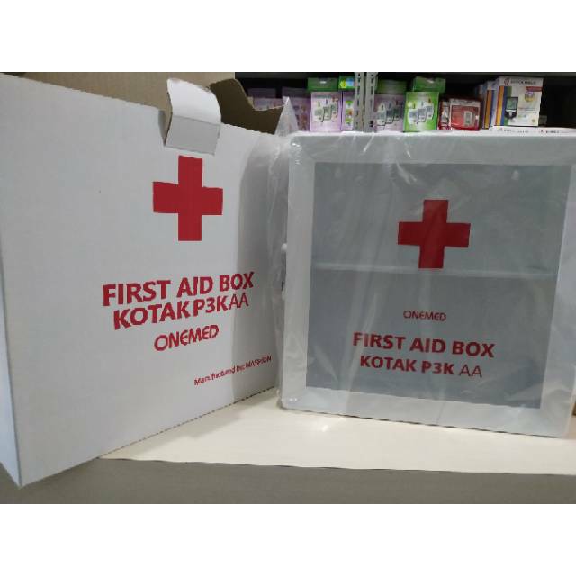 FIRST AID BOX KOTAK P3KAA ONEMED / Kotak p3k dinding 2 ruang / kotak obat / kotak p3k / p3k dinding / kotak p3k dinding