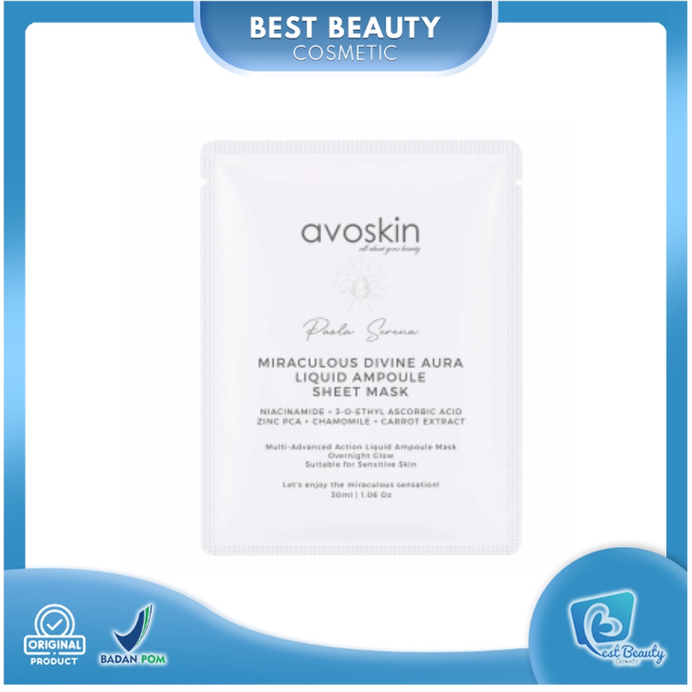 ★ BB ★ AVOSKIN Miraculous Divine Aura Liquid Sheet Mask 30ml 1pcs - Masker Wajah