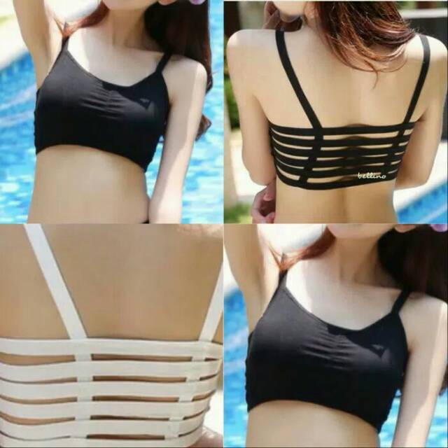 Bh Wanita Bralette Wanita Strap Tali Enam Belakang Sexy Bra Sport Cewek Gym Fitnes Yoga Busa Bisa Dilepas