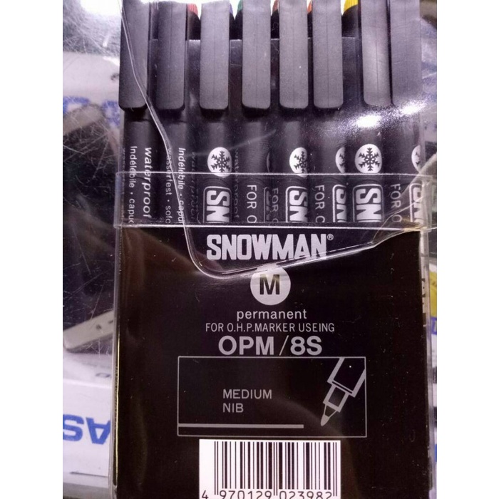 

Pen OHP medium 8 warna permanent Snowman murah promo