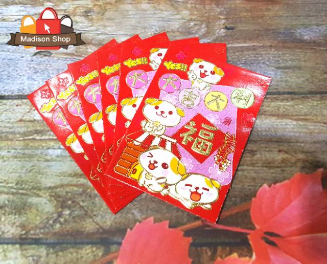 3751 ANGPAO 2018 TAHUN BARU ANJING DEKORASI IMLEK MURAH ANGPAO GROSIR BAGUS MERAH AKSESORIES IMLEK