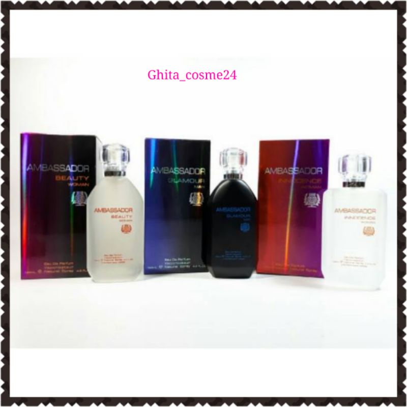 Ambassador Eau De Parfum 125ml Glamour Man/ Beauty Woman/ Innocence Woman