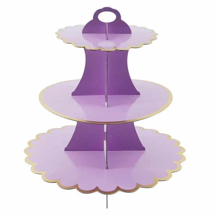 Cake Tier / Standing Cake / Tempat Kur Cupcake Stand Polos List Gold