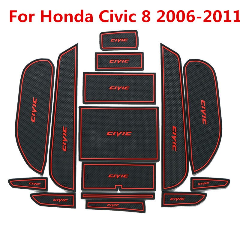 15pcs / Set Pad Karet Anti Slip Untuk Dekorasi Interior Mobil Honda Civic 2006-2011 8th gen8