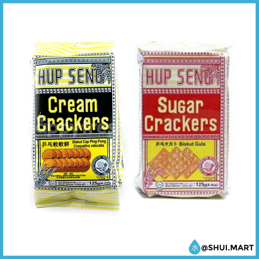 

HUP SENG / HUPSENG BISCUIT BISKUIT CREAM ASIN SUGAR MANIS VEGETABLE SAYUR CRACKERS CRACKER 125 GR