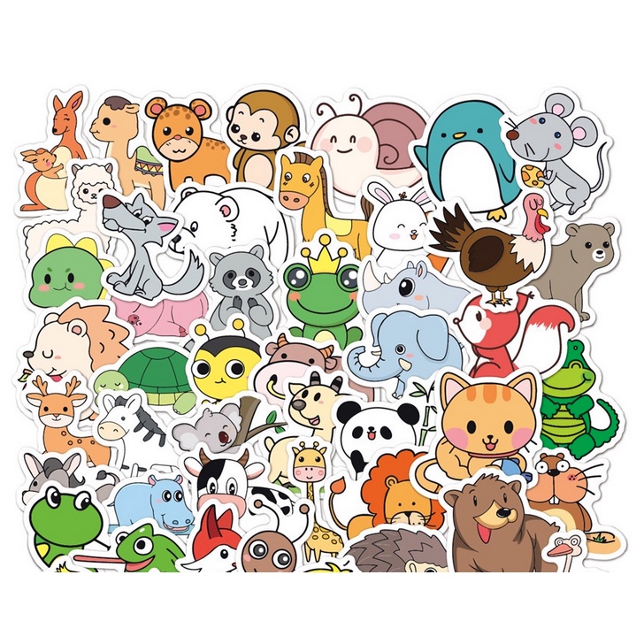 A140 STICKER 10PCS (FOREST ZOO) anti air notebook scrapbook label tempel motif kartun superhero super hero unik lucu atk alat tulis kantor murah viral termurah kartun komputer leptop handphone hp smartphone koper laptop tembok kulkas disney anime