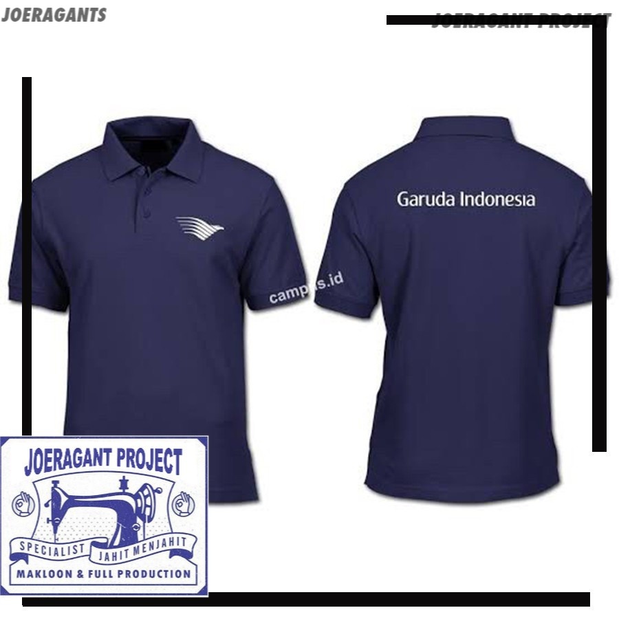 POLO SHIRT GARUDA INDONESIA - KAOS PESAWAT PENERBANGAN BUMN - KAOS JP -joeragants