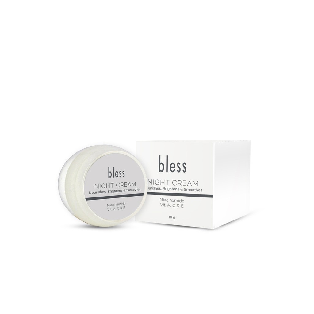 BLESS Night Cream 18gr | Pelembab - Kulit Normal Atau Kering