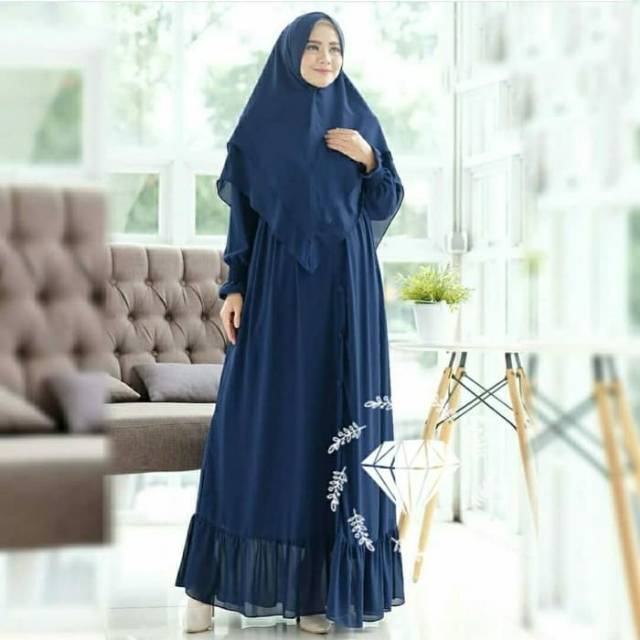 Gamis Syari Bergo Nadira - Putih