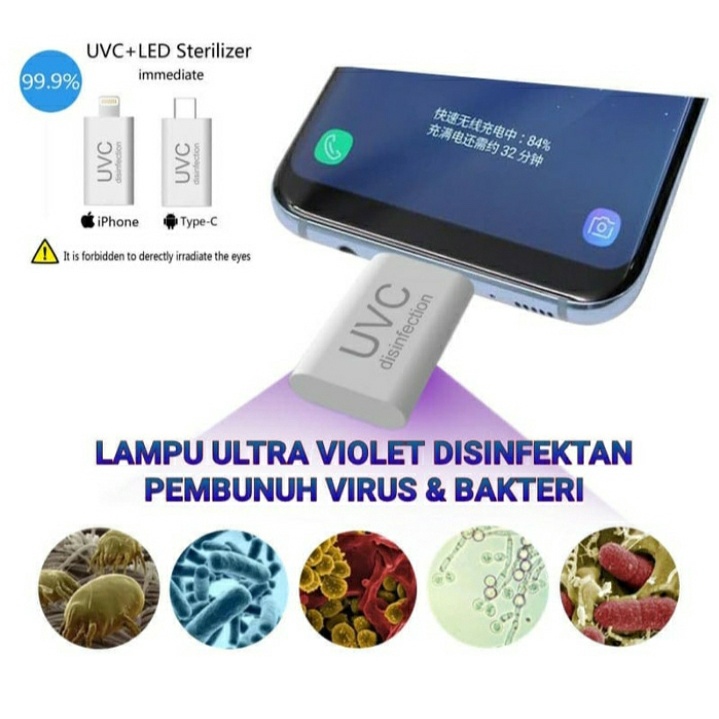 UVC+LED STERILIZER POCKET PORTABLE IOS LIGHTNING ANDROID USB IOS