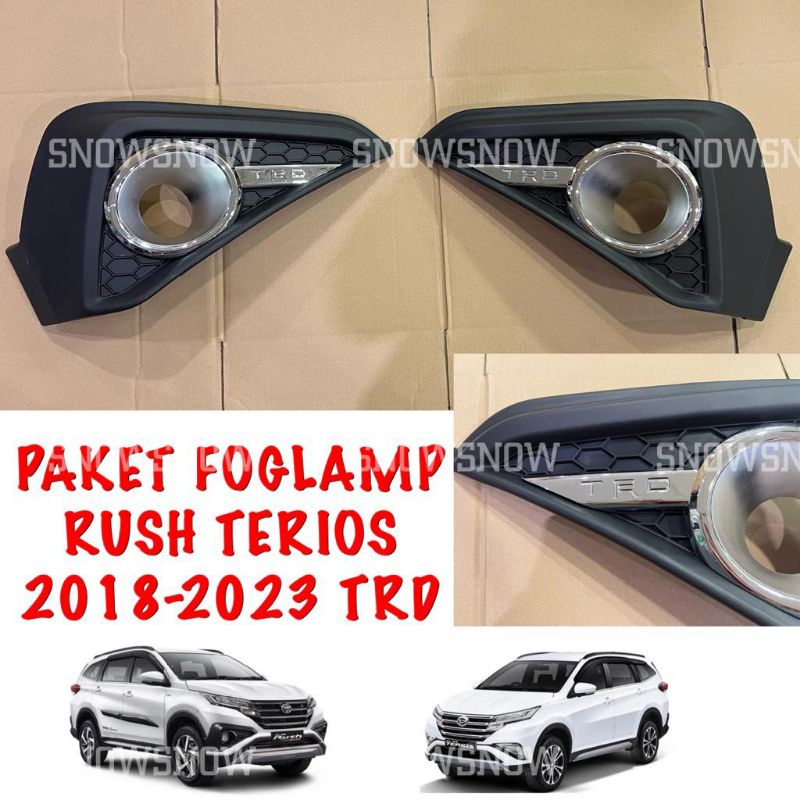 Paket Ring Foglamp All New Rush Terios 2018 2022 2023 TRD Fog Lamp Chrome Hitam