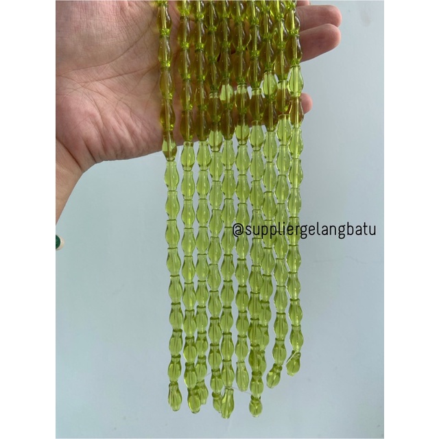 manik ujung kepala tasbih GUCI KUNING bening craft kalung gelang 8mm