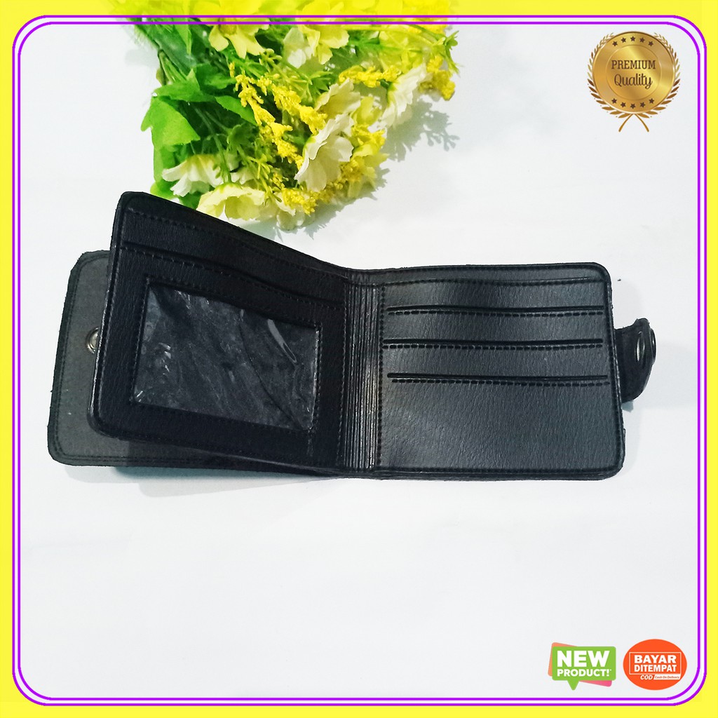 dompet pendek pria kancing original bahan sintetik terbaru premium berkualitas