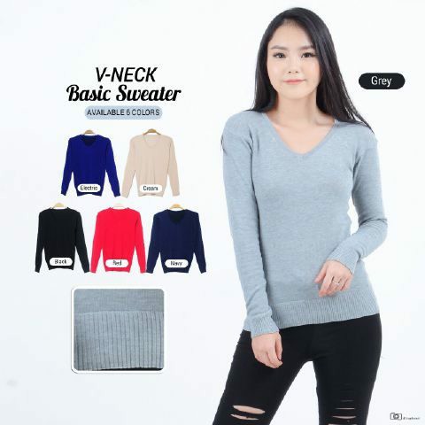 HOPYLOVY SUPER SALE - V NECK BASIC SWEATER