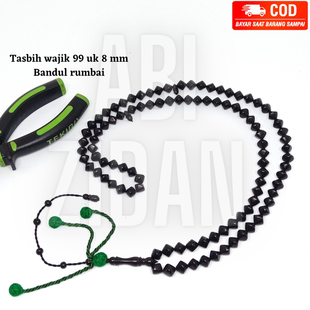 tasbih kokka kauka kaoka kaokah kokkah kaukah asli original model wajik 99 ukuran 8 mm rumbai