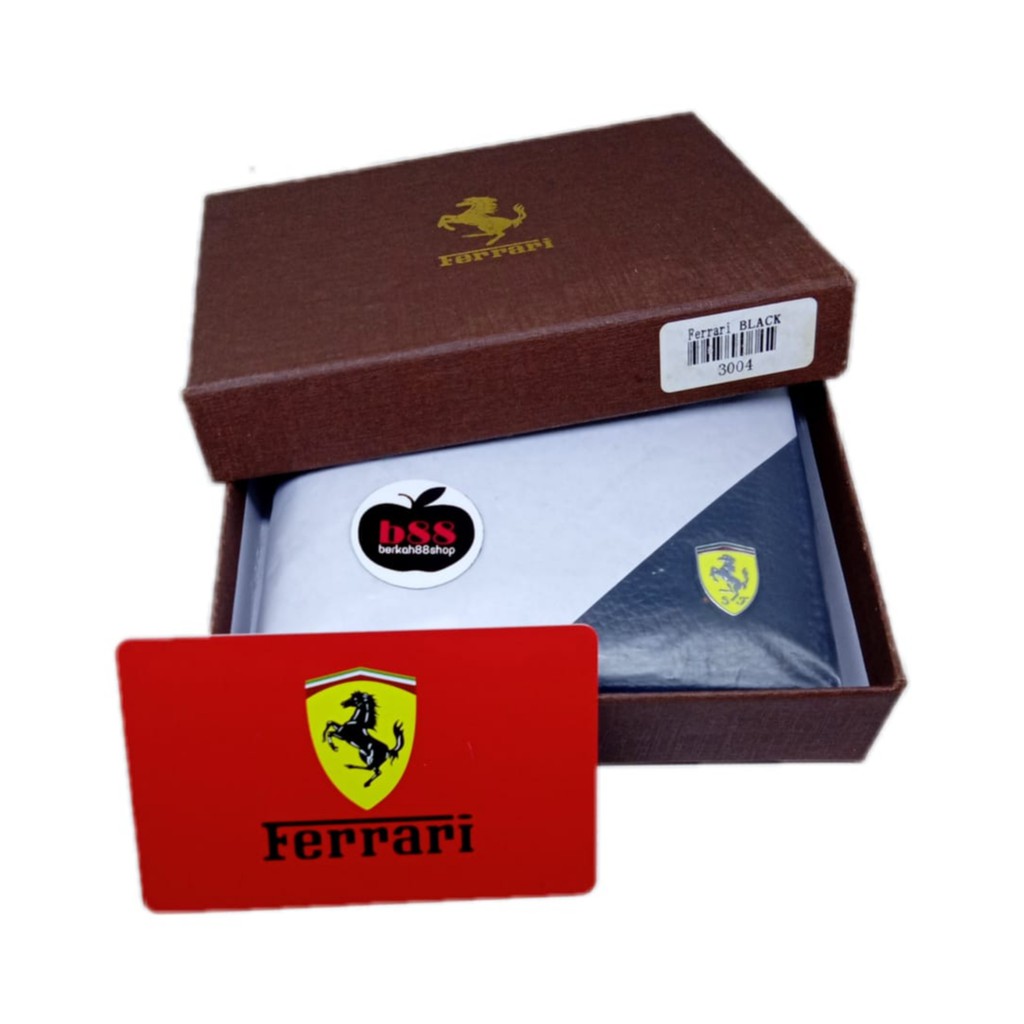 Dompet Kulit Asli Pria Lipat Ferrari 3004 Black DompetPria DompetKulit