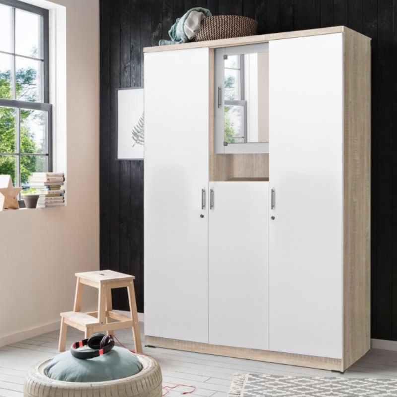 Jual Lemari 3 pintu ada kaca minimalis lemari 3 pintu murah lemari 3