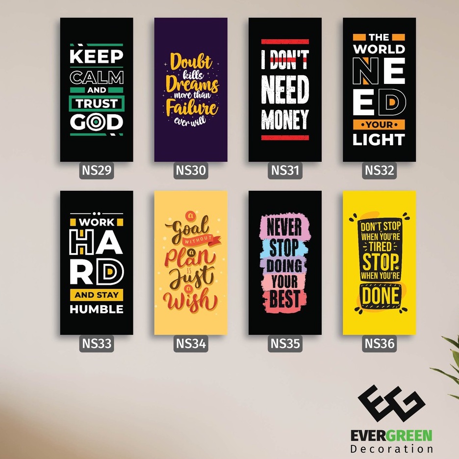 EGDecor - MINI Hiasan Dinding Quotes Aesthetic Pajangan Rumah Wall Decor Motivasi Poster Kayu Ns2140