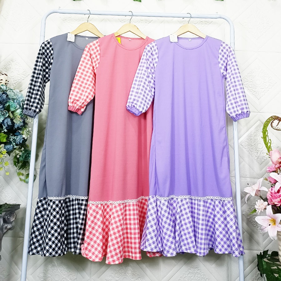 CARLINA Gamis Anak Sofia Kotak Renda Cantik 5-13tahun