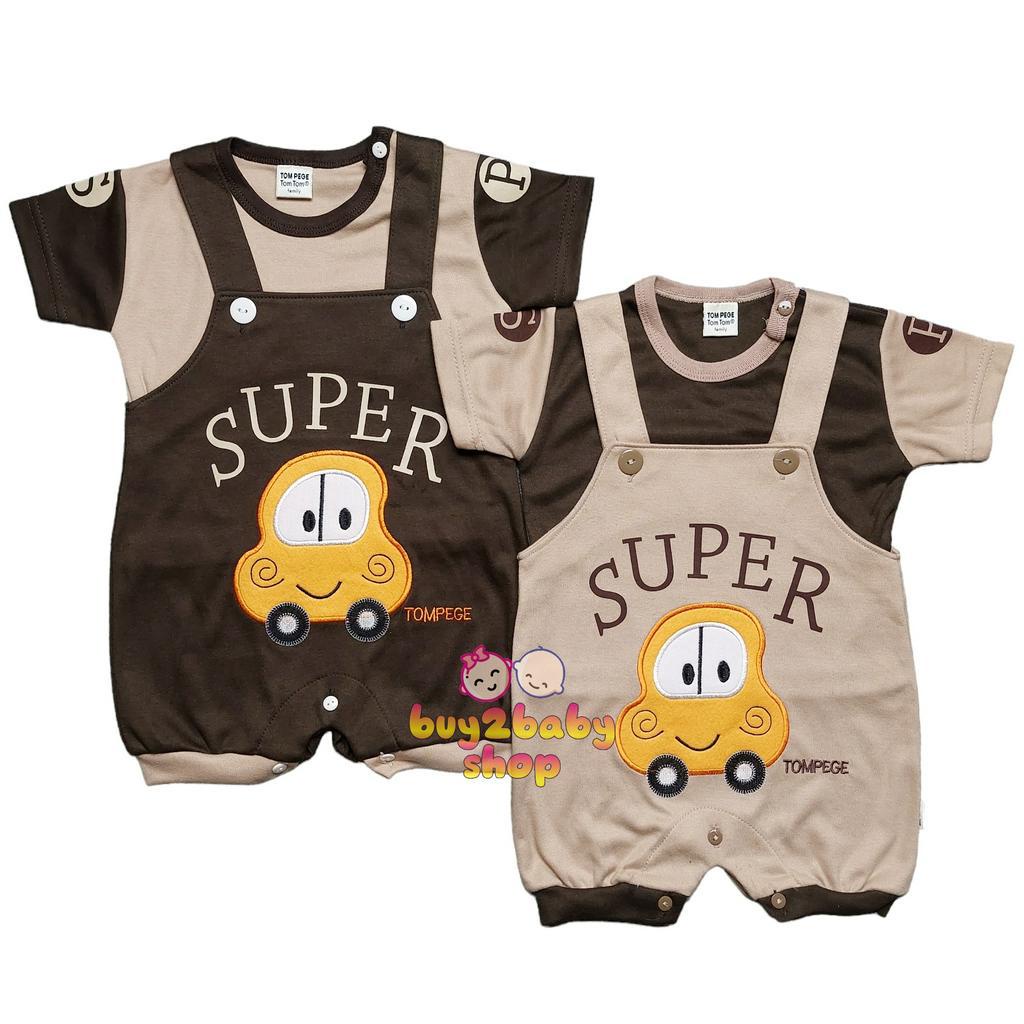 Baju kodok bayi overall pendek bayi model wearpack Super Tom Pege Series Tom-Tom 6-12 Bulan 1 PCS