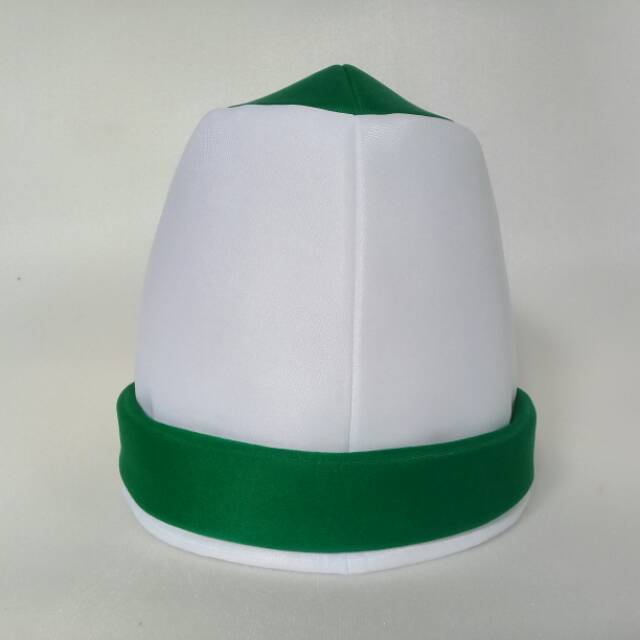 Peci saman hijau putih hijau
