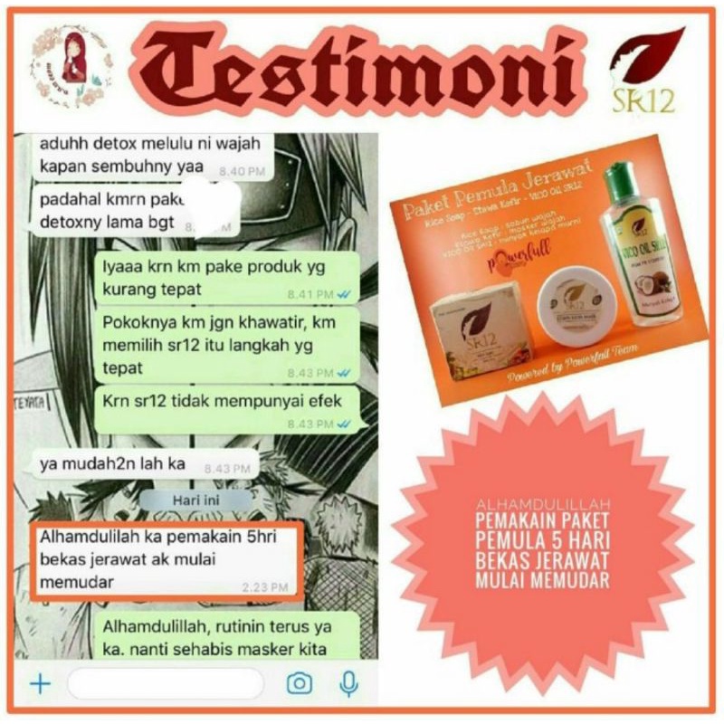 PAKET PEMULA SR12 SKINCARE HERBAL PAKET GLOWING KHUSUS RICE SOAP BAR KULIT BERMINYAK DAN BERJERAWAT