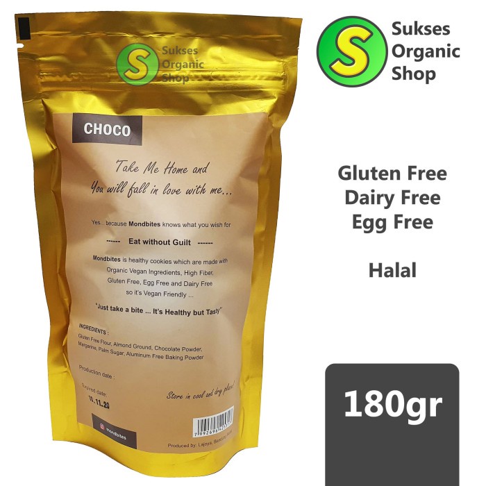 

Tr20Re Kue Sehat Gluten Free Healthy Cookies Choco | Mondbites | 180Gr Ht51G