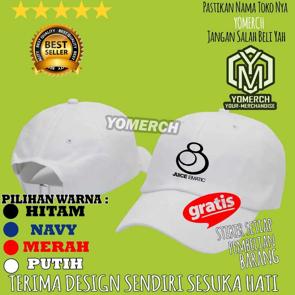 KEREN Topi Baseball JUICE EMATIC Simple Pria Wanita Yomerch