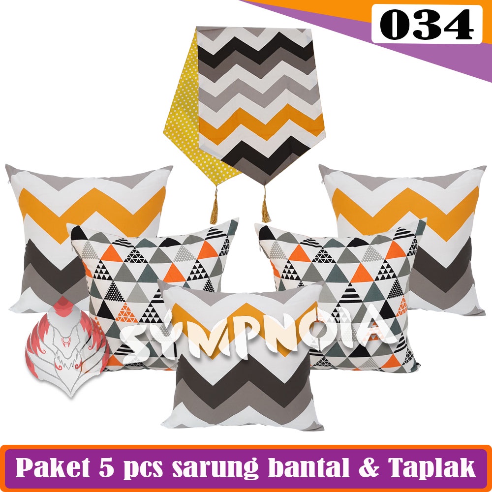 Bantal Sofa + Sarung Santal Sofa (5 pcs Sarung Bantal + Isi/Bantal)