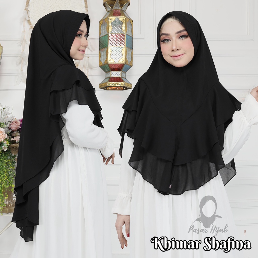 Khimar Shafina Ceruty Babydoll Original By Nayla Hijab Kerudung Ceruty Jumbo Pasar Hija'b