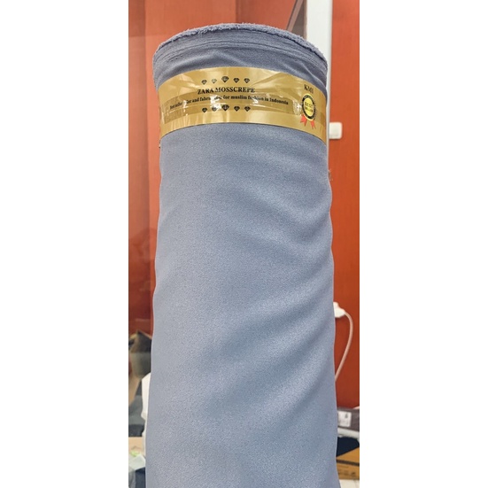 Kain MOSSCREPE / MOSCHINO murah ( 20 warna ) SERI 1-GREY BLUE