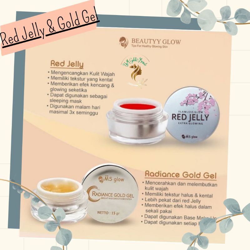 [COD] Flawless Glow Red Jelly & Radiant gold gel Ms Glow ORI Member ber Id card