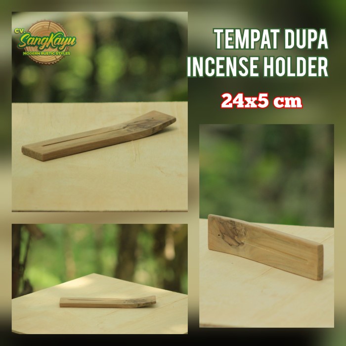 Incense burner tempat bakar dupa wooden stick holder jati mahoni unik - kayu jati