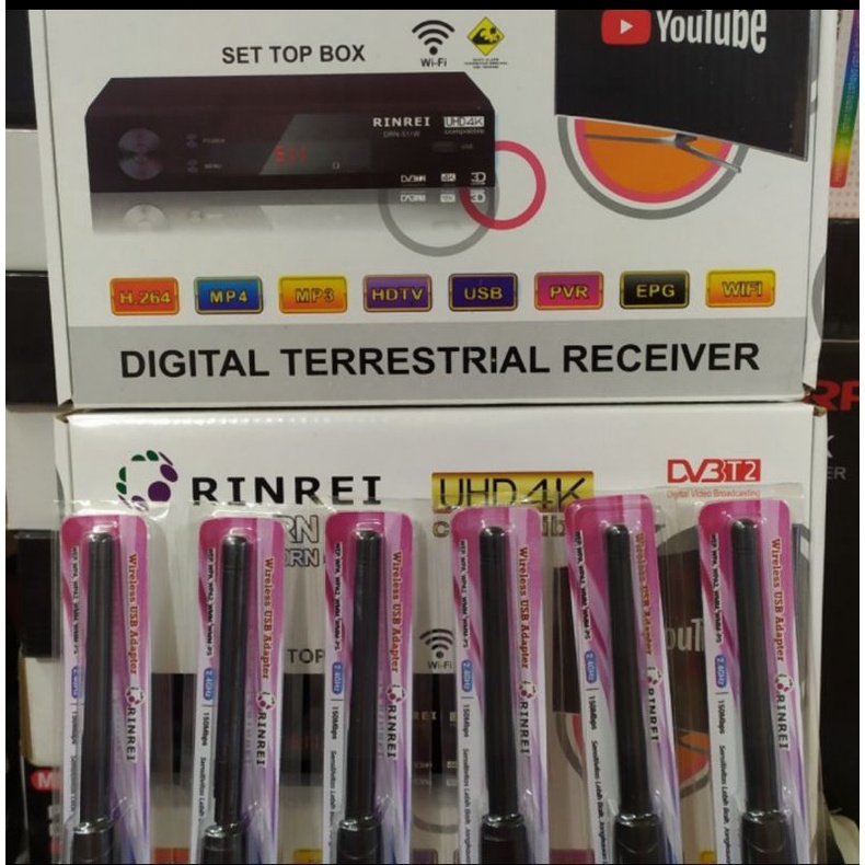 STB Rin-Rei Sky set top box TV Digital DV3 T2 ORIGINAL I DVB/ Penangkap signal digital