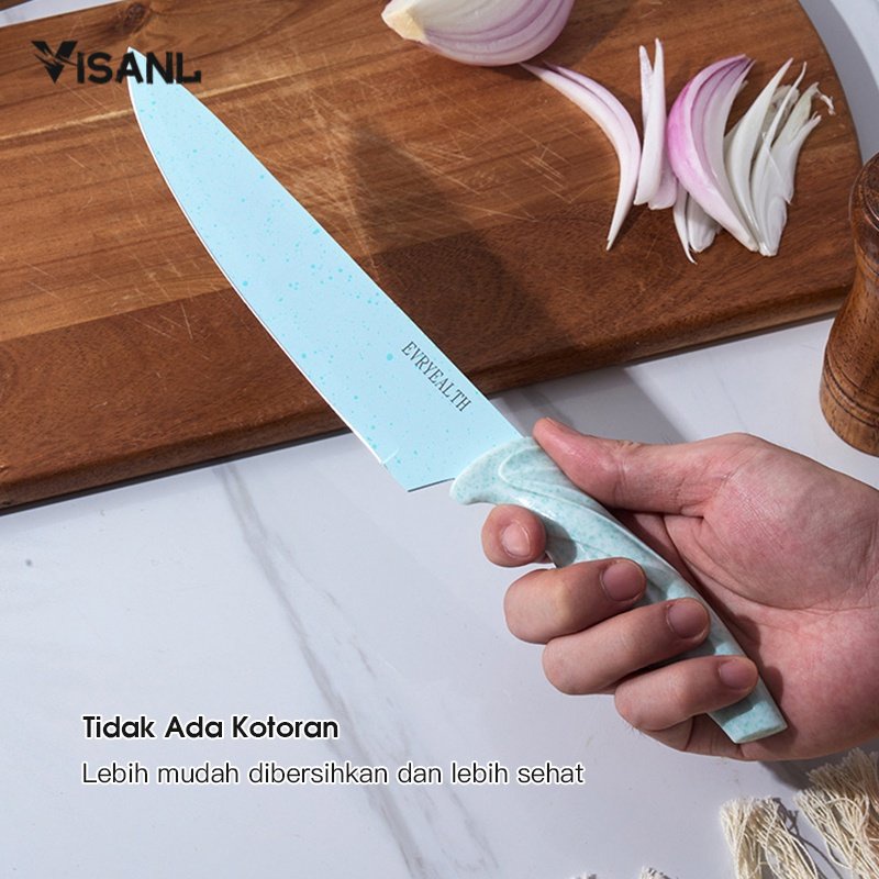 Set Pisau Alat Dapur Set Dapur 6 Buah Set Hadiah Pisau Set Baja Karbon Pisau Logam Keramik Ceramic Peeler