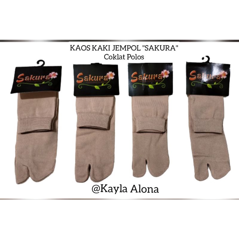 KAOS KAKI JEMPOL COKLAT POLOS &quot; SAKURA &quot;