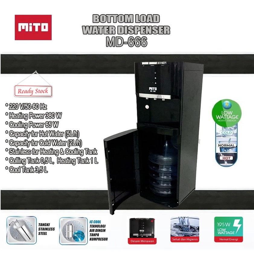 Mito Dispenser MD-666/MD666/MD 666 - Dispenser Air Galon Bawah