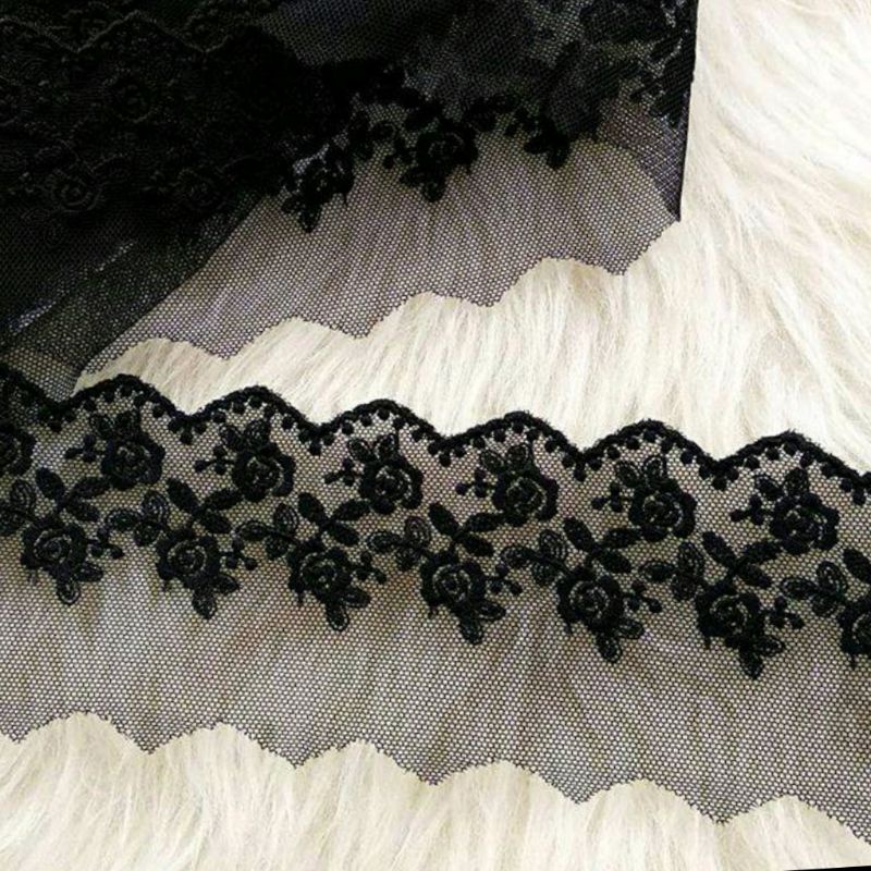 Renda tile tule thile tyle thyle bunga bordir  baju mukena kebaya gamis dijual per yard