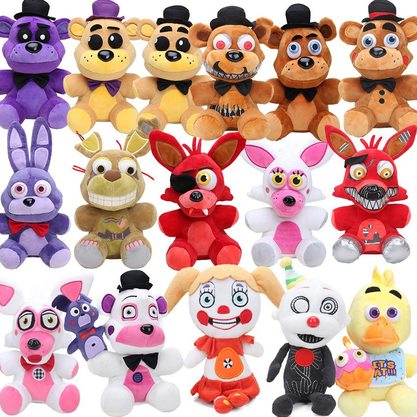 【Spot goods】25cm FNAF Five Nights At Freddy's Plush Toy Stuffed Animal Chica Bonny Foxy Fans Gift
