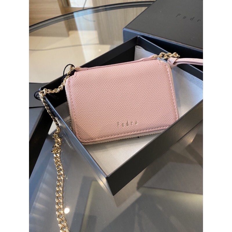 pedro leather zip wallet with chain
