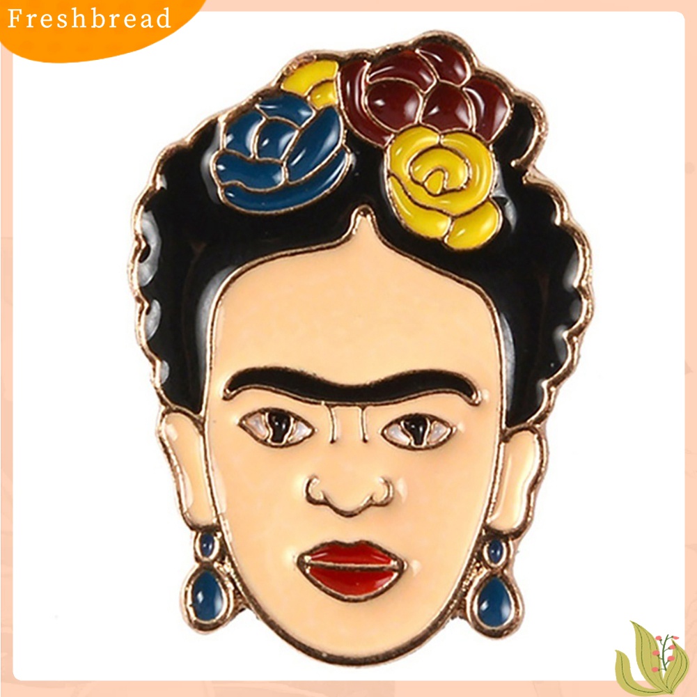 [ TERLARIS]Cartoon Enamel Frida Kahlo Mexican Badge Collar Brooch Pin Clothes Jewelry 