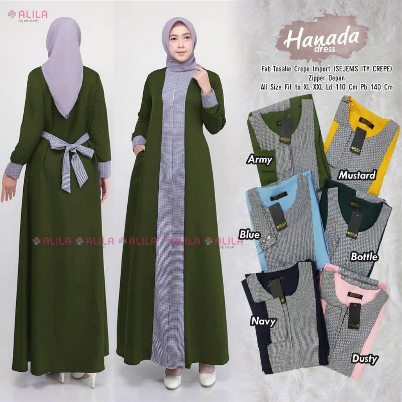 Hanada dress pakaian wanita fashion muslim remaja