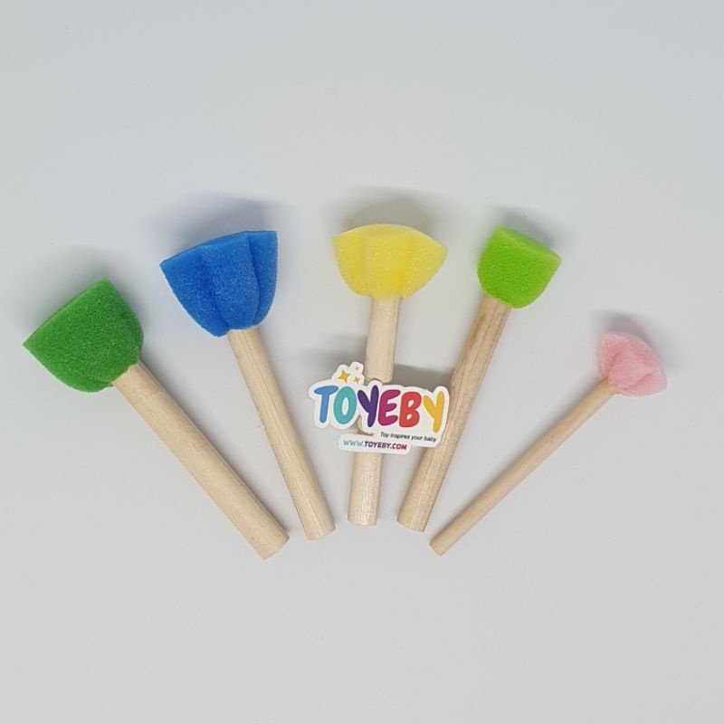 

Set Mainan Anak Kuas Spons Lukis Dot Flower / Sponge Brush Paint Stamp