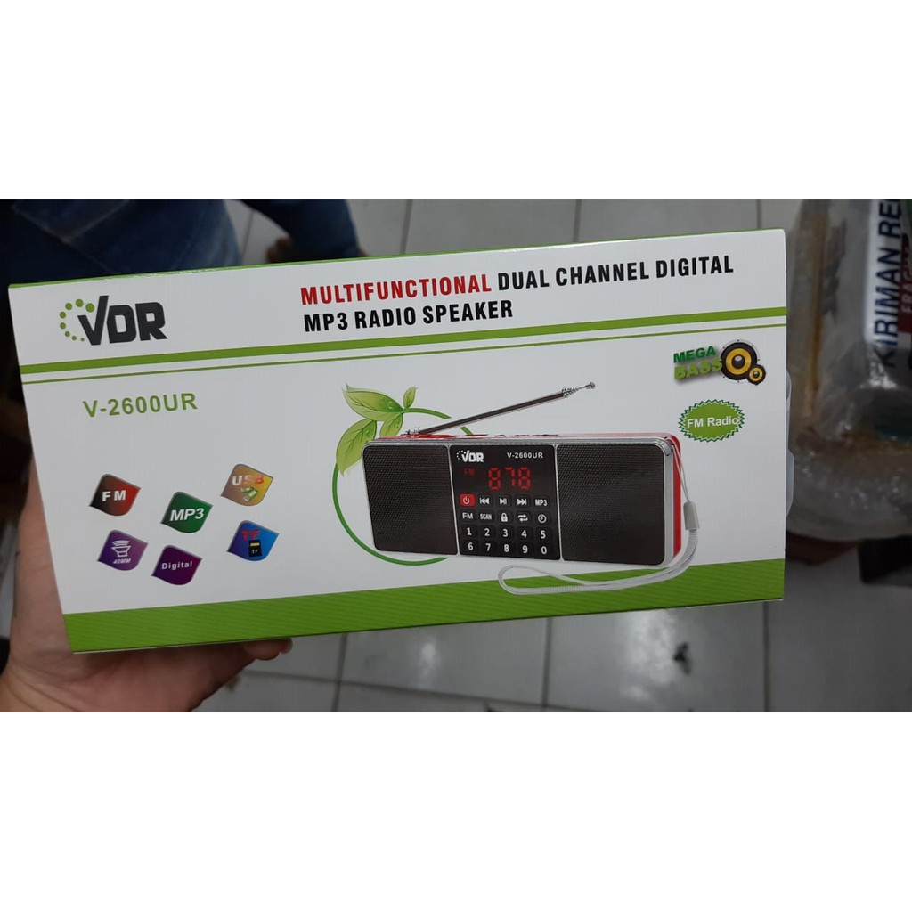RADIO SPEAKER VDR V-2600UR  SPEAKER Portable MP3 Player With FM Radio Speaker Murrotal  Radio Speak