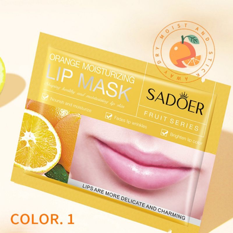 Lip Mask Masker Bibir Nourish And Moisture Sadoer Original Fruit Series Delicate And Charming Perawatan Bibir Kering Dan Pecah