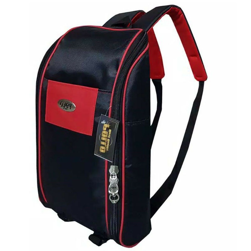 Backpack POLO  Desain Polo Tabung Tas Pria Tas Ransel Pria Tas Tabung Tas Laptop Tas Ransel Laptop POLO PL 0080 - RED + Raincover