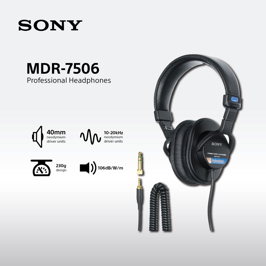 Sony MDR-7506 Professional Headphones Original - Black