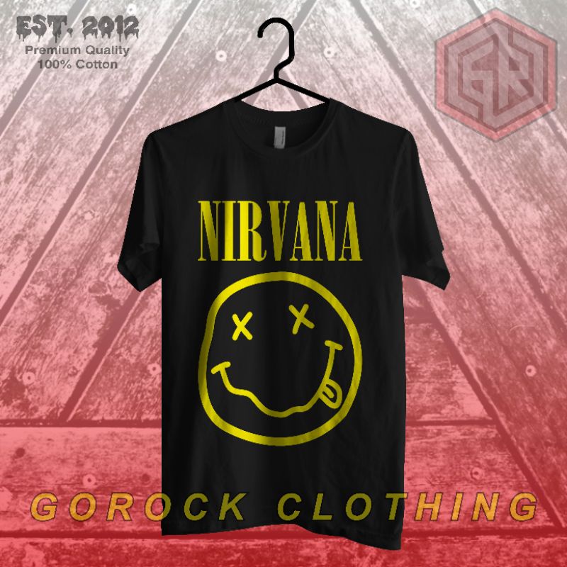 Baju Kaos Grunge Nirvana Smile Original Kurt Cobain
