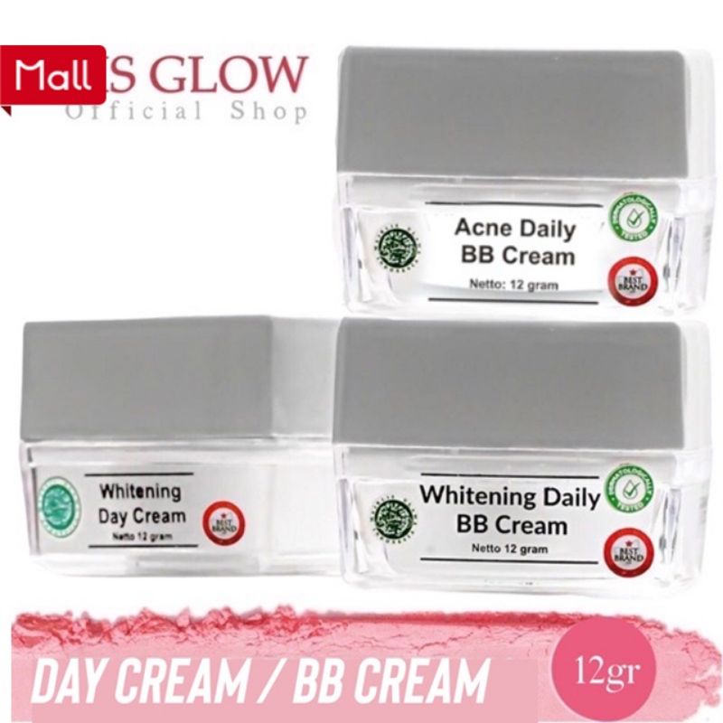 SUN GLOW / SUN WHITE / DAY CREAM WHITENING / BB CREAM ACNE CICA / BB CREAM WHITENING MS GLOW ORIGINAL (SUDAH BER BARCODE)